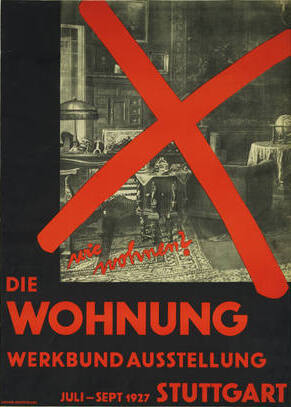 Poster "Wie wohnen?" for Die Wohnung Werkbund Ausstellung Stuttgart, July-Sept 1927 