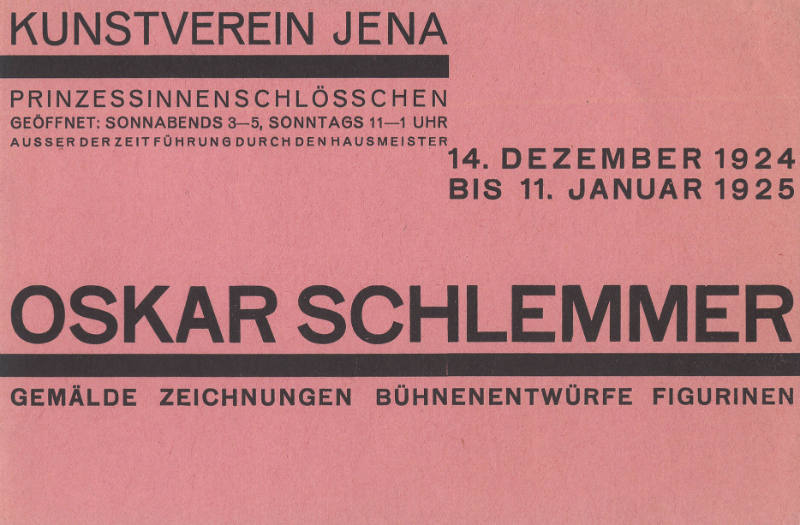 Invitation Card for Oskar Schlemmer Exhibition