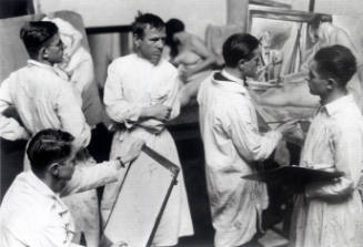 Otto Dix with his painting class at the Dresden Academy