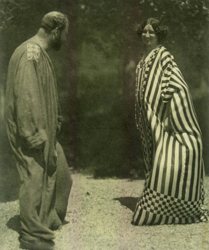 Gustav Klimt and Emilie Flöge in the garden of the Villa Oleander, Kammerl/Attersee