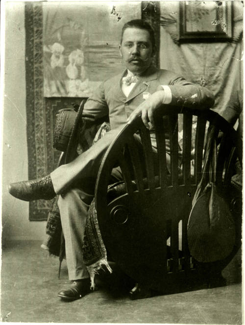 Portrait of Josef Hoffmann in the studio of Koloman Moser