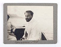 Pauline Flöge and Gustav Klimt in a motorboat on the Attersee